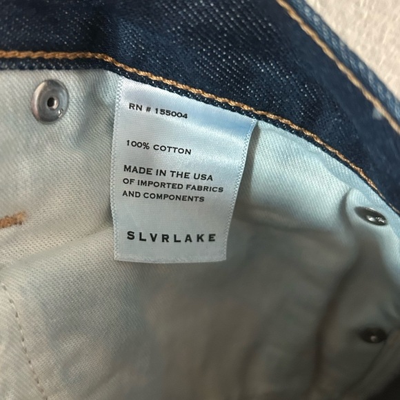 NWT SLVRLAKE Grace High Rise Wide Leg Cargo Jeans in Dark Denim - Picture 5 of 7